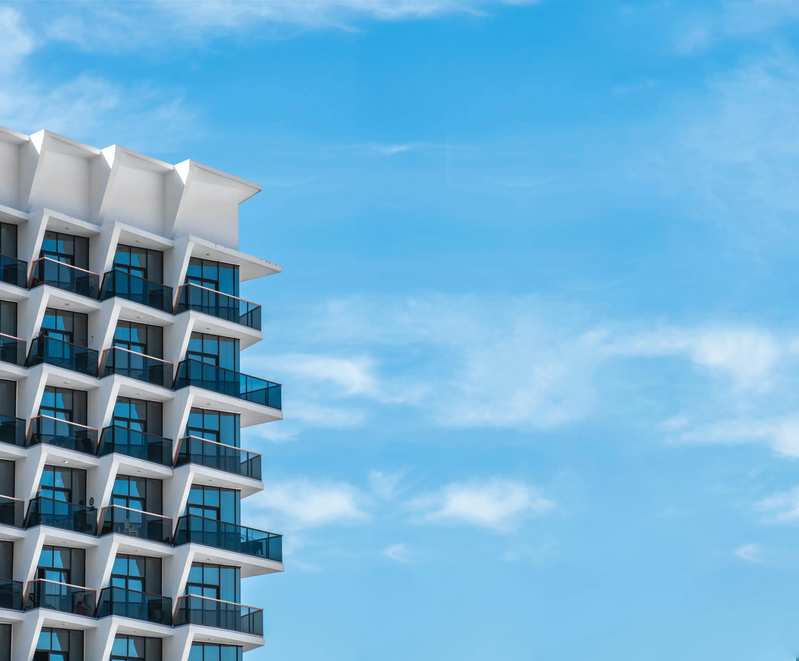 Modern waterfront residential building in Dubai
