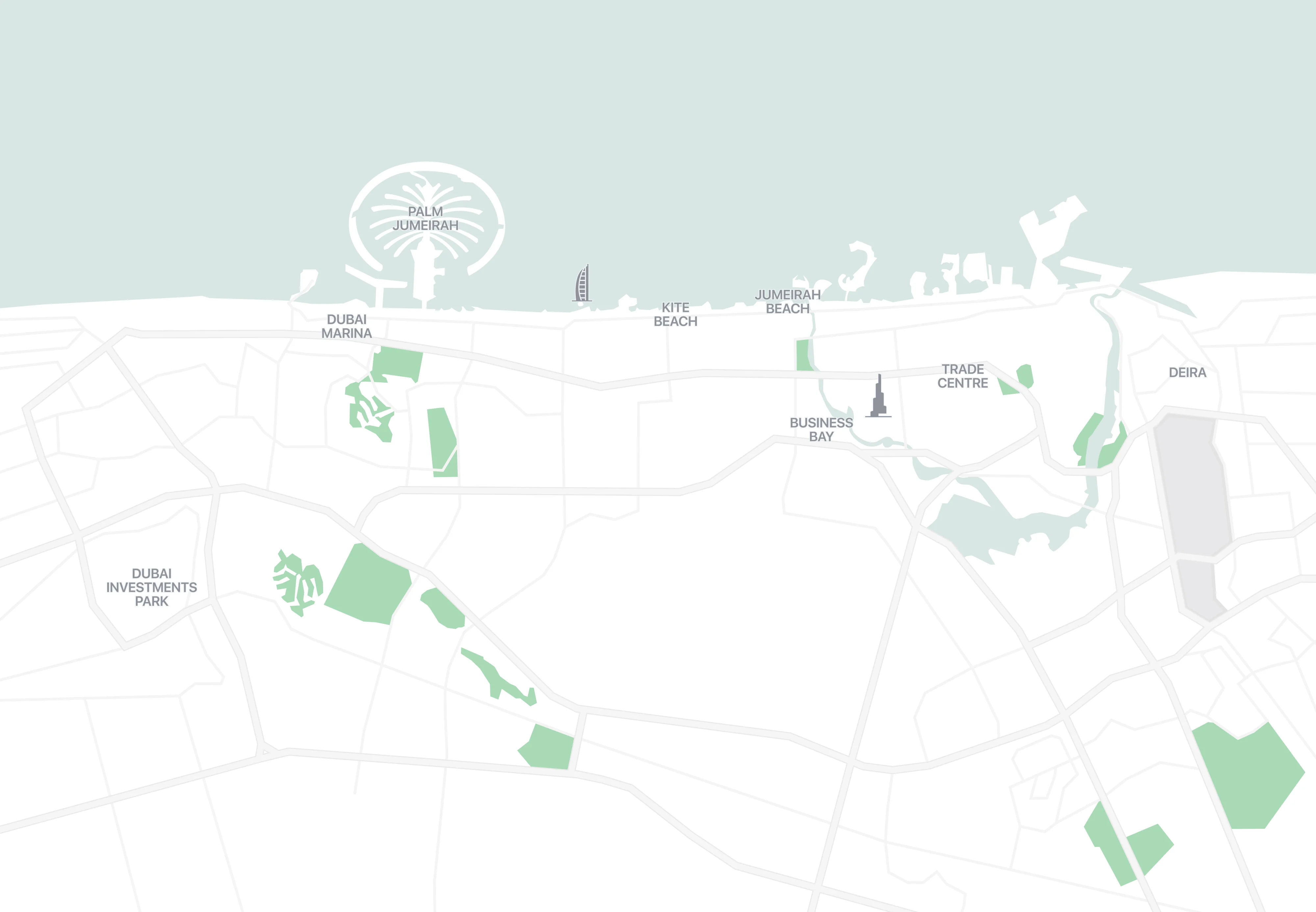 Map of Dubai areas