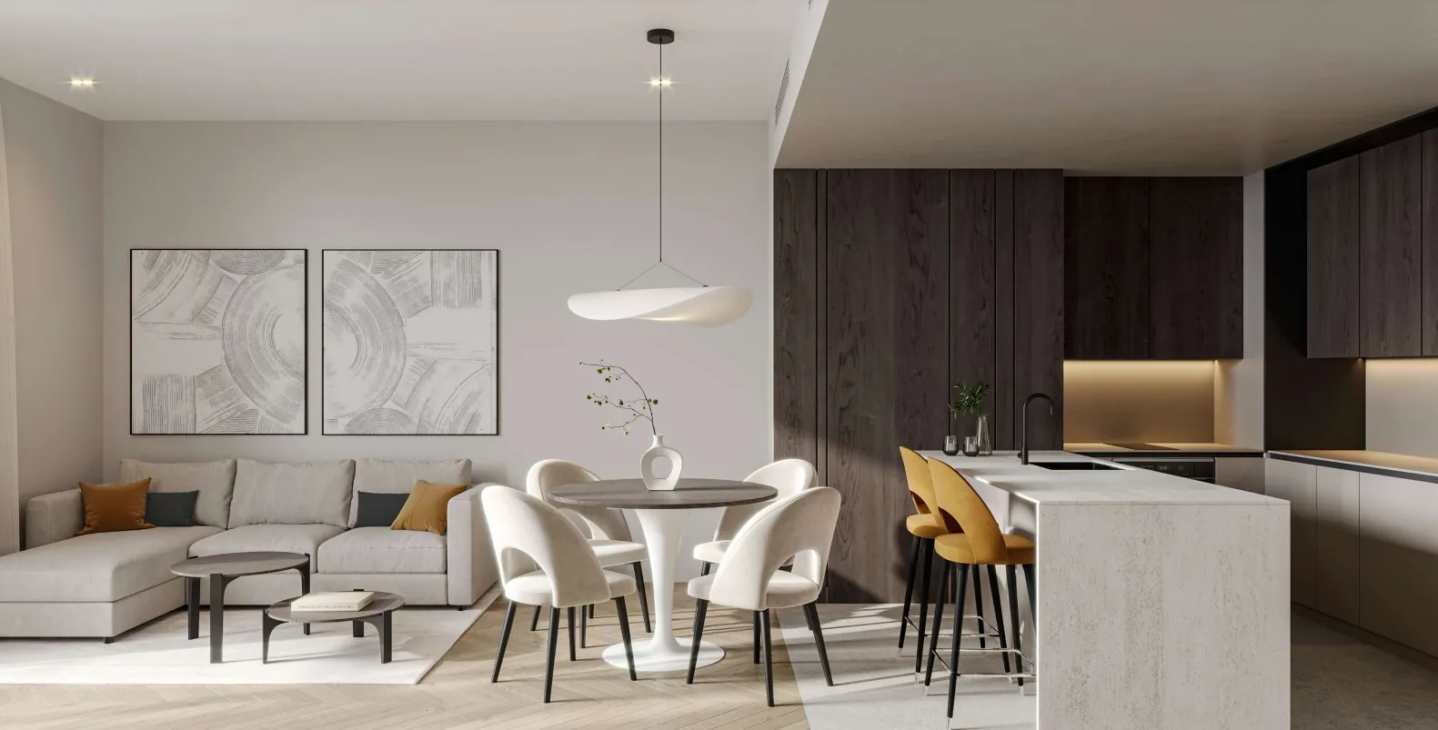1 Wood Residence interior in Jumeirah Village Circle, Dubai