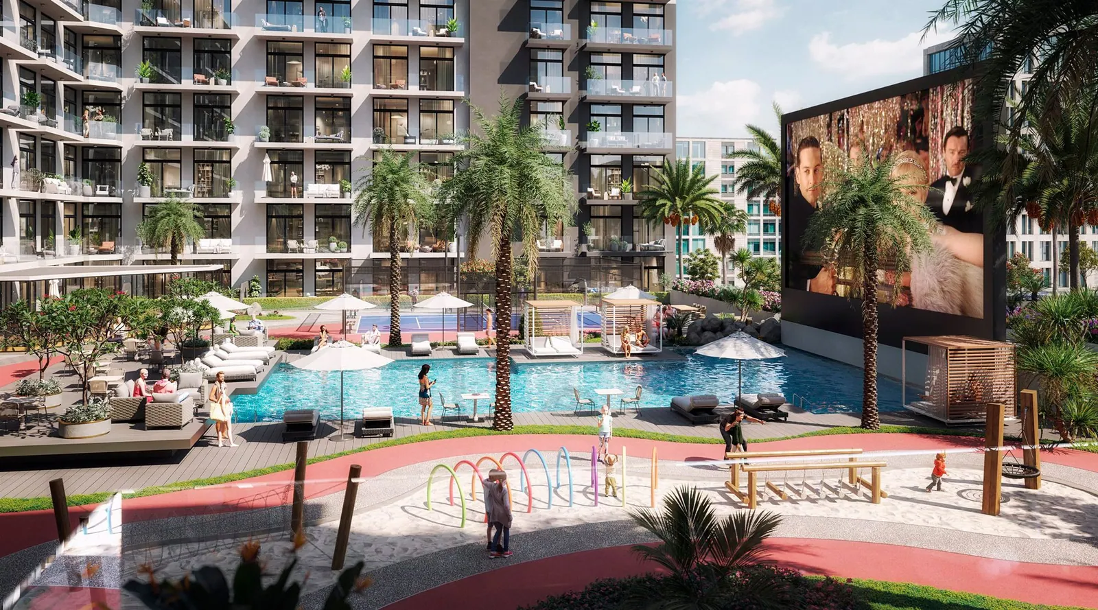 Laya Heights amenities in Studio City, Dubai