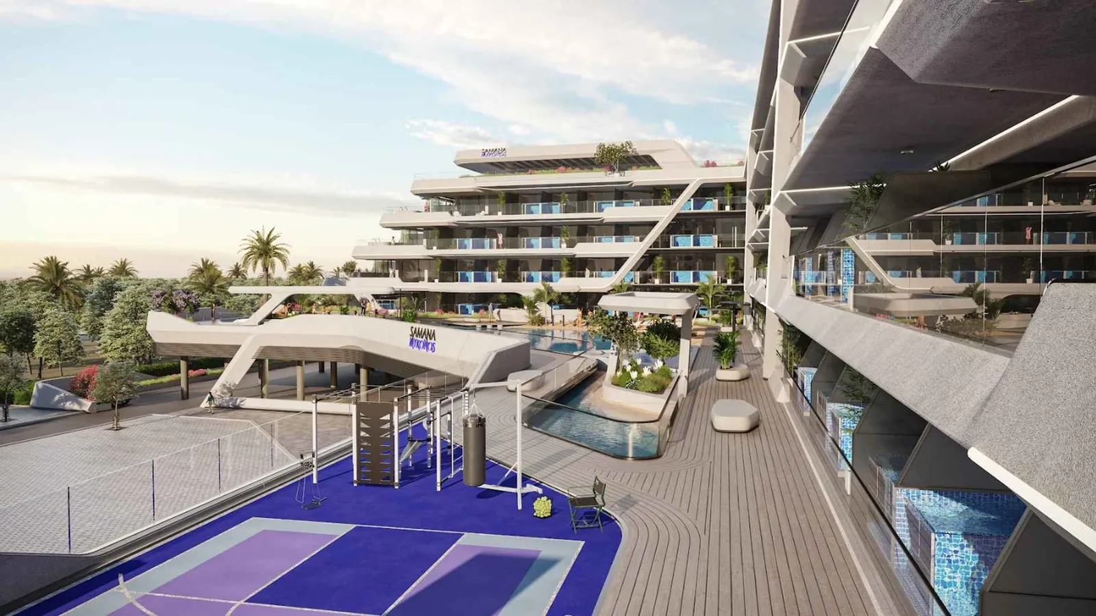 Mykonos amenities in Studio City, Dubai