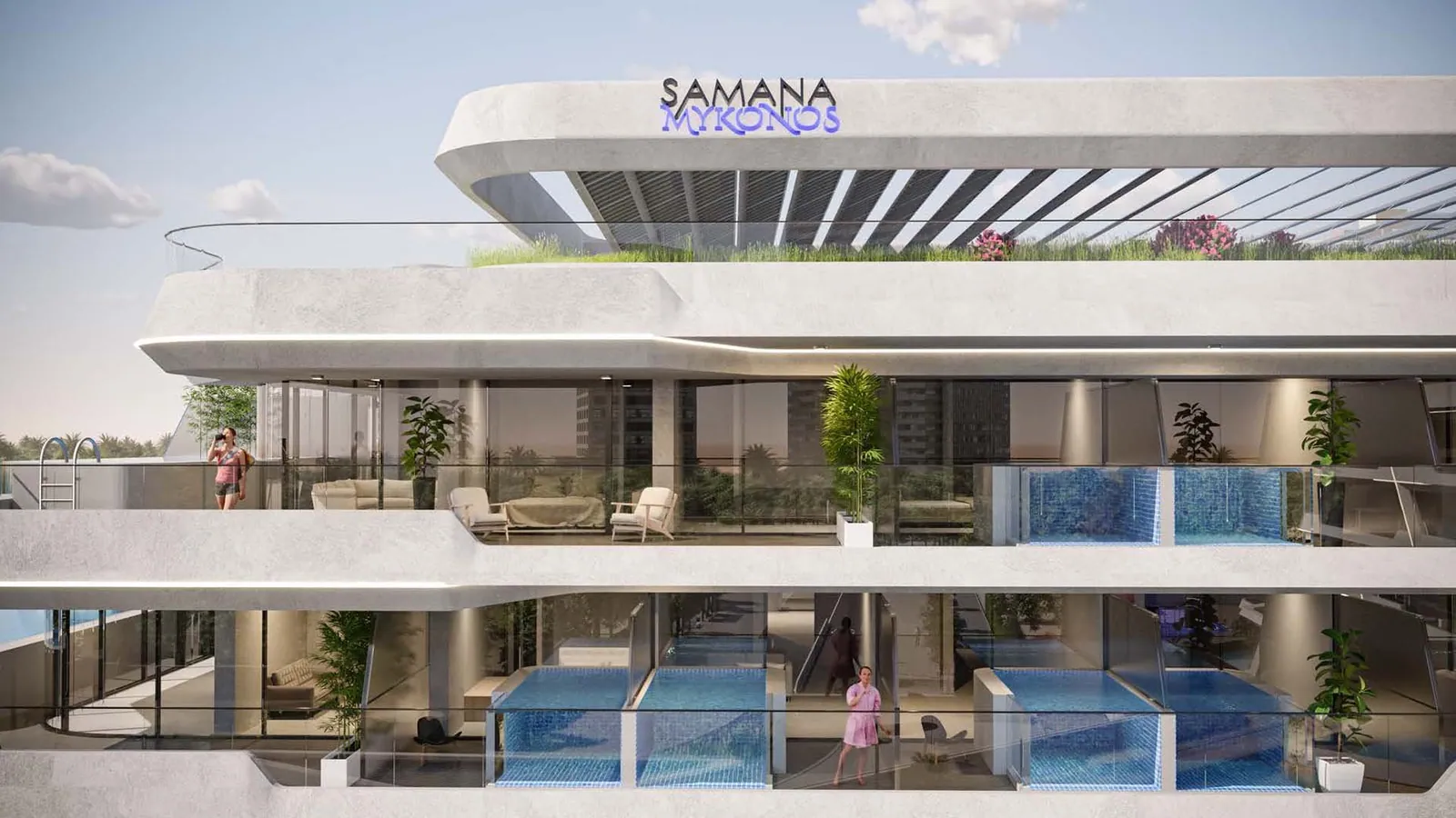 Mykonos amenities in Studio City, Dubai