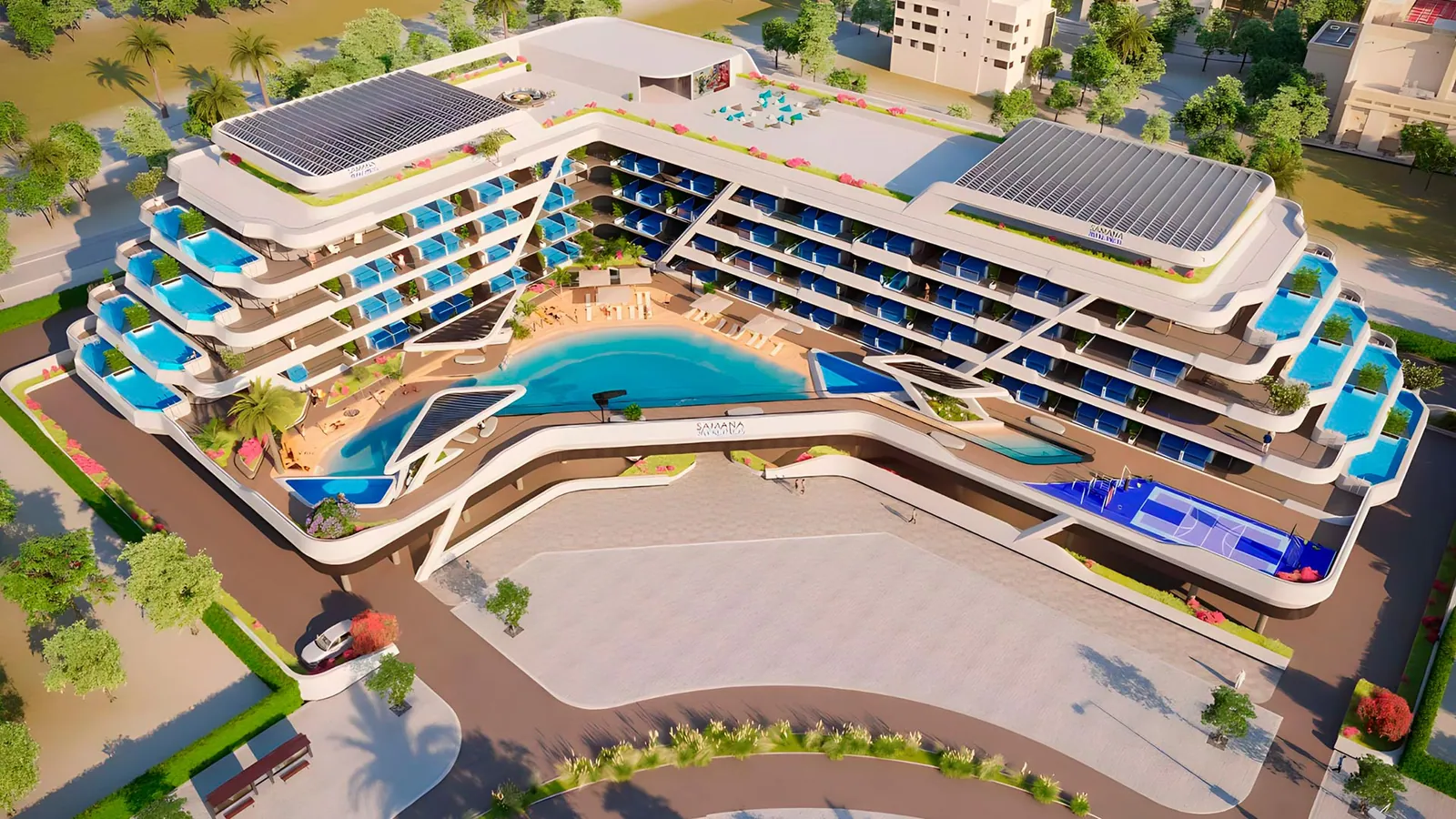 Mykonos amenities in Studio City, Dubai