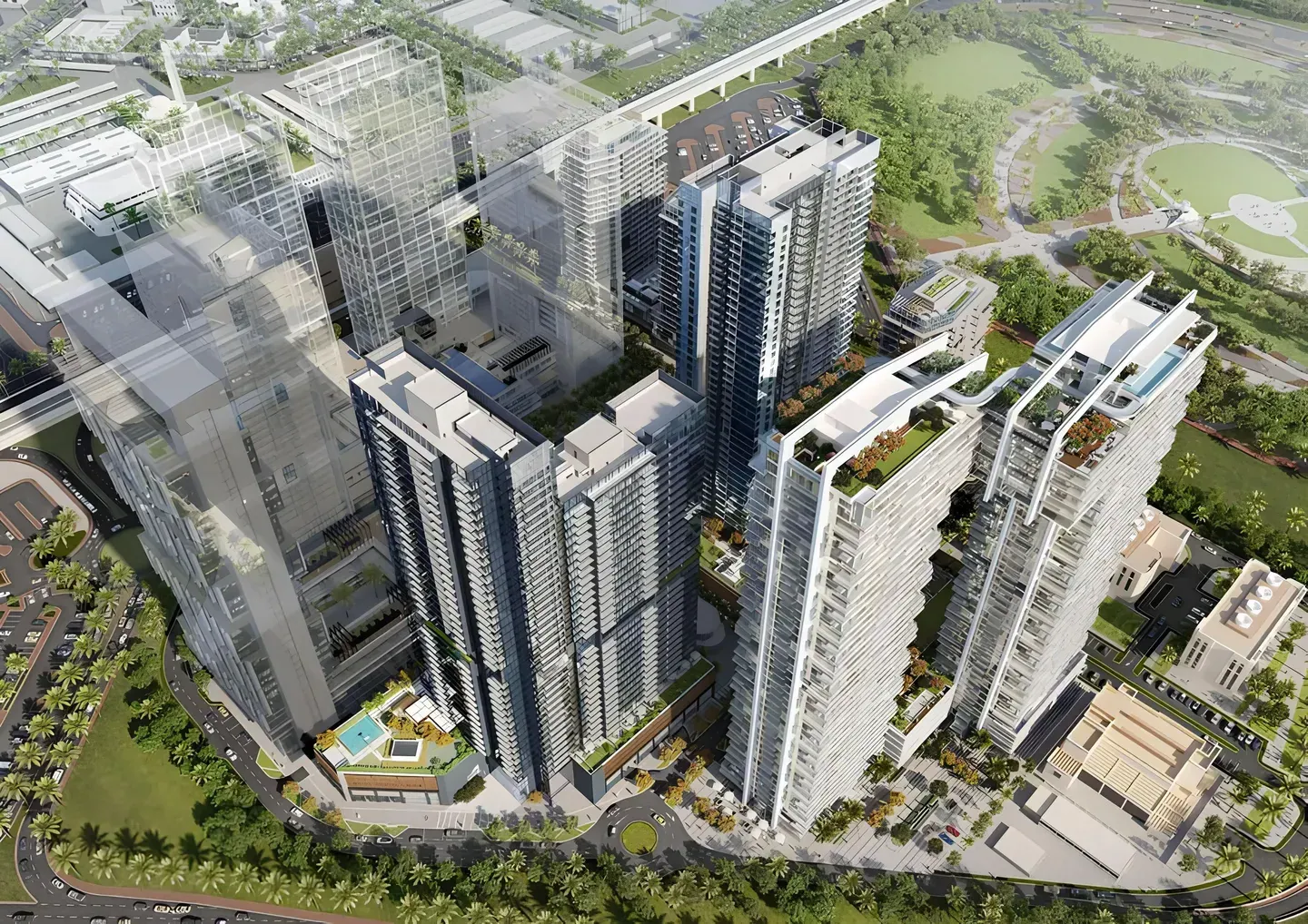 Park Views Residences residential complex in Al Kifaf, Dubai