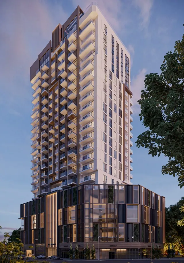 Q Gardens Lofts residential complex in Jumeirah Village Circle, Dubai